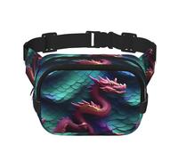 Everywhere 3D Magical Dragon Scales Pattern print Belt Bag with Adjustable Strap,Waist Pouch Fanny Pack for Running Travelling, Black, One Size