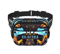 Everywhere Airplane Cockpit print Belt Bag with Adjustable Strap,Waist Pouch Fanny Pack for Running Travelling, Black, One Size