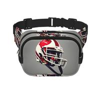 Everywhere American Football print Belt Bag with Adjustable Strap,Waist Pouch Fanny Pack for Running Travelling, Black, One Size