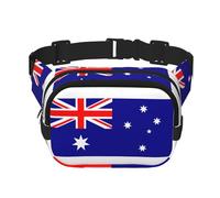 Everywhere Australian flag print Belt Bag with Adjustable Strap,Waist Pouch Fanny Pack for Running Travelling, Black, One Size