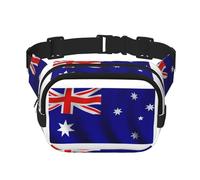 Everywhere Australian flag print Belt Bag with Adjustable Strap,Waist Pouch Fanny Pack for Running Travelling, Black, One Size