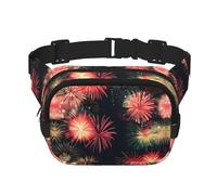 Everywhere Beautiful Fireworks print Belt Bag with Adjustable Strap,Waist Pouch Fanny Pack for Running Travelling, Black, One Size