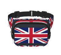 Everywhere British flag print Belt Bag with Adjustable Strap,Waist Pouch Fanny Pack for Running Travelling, Black, One Size