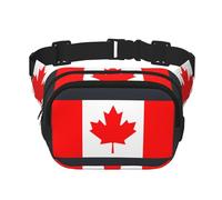 Everywhere Canadian flag print Belt Bag with Adjustable Strap,Waist Pouch Fanny Pack for Running Travelling, Black, One Size