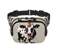 Everywhere Cow black and white spot print Belt Bag with Adjustable Strap,Waist Pouch Fanny Pack for Running Travelling, Black, One Size
