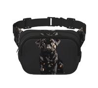 Everywhere Cute Black Pug Dog-standard-scale-2_00x print Belt Bag with Adjustable Strap,Waist Pouch Fanny Pack for Running Travelling, Black, One Size