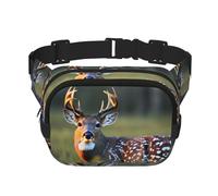 Everywhere cute deer print Belt Bag with Adjustable Strap,Waist Pouch Fanny Pack for Running Travelling, Black, One Size
