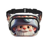 Everywhere Cute Gnome hat print Belt Bag with Adjustable Strap,Waist Pouch Fanny Pack for Running Travelling, Black, One Size
