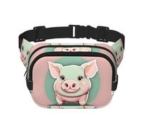 Everywhere Cute long ear Pig print Belt Bag with Adjustable Strap,Waist Pouch Fanny Pack for Running Travelling, Black, One Size