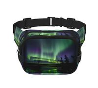 Everywhere Dark Northern Lights print Belt Bag with Adjustable Strap,Waist Pouch Fanny Pack for Running Travelling, Black, One Size