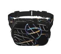 Everywhere DNA Chain Photoes print Belt Bag with Adjustable Strap,Waist Pouch Fanny Pack for Running Travelling, Black, One Size