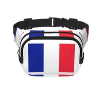 Everywhere French flag print Belt Bag with Adjustable Strap,Waist Pouch Fanny Pack for Running Travelling, Black, One Size