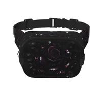 Everywhere gothic Rose print print Belt Bag with Adjustable Strap,Waist Pouch Fanny Pack for Running Travelling, Black, One Size