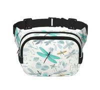 Everywhere Green Dragonfly print Belt Bag with Adjustable Strap,Waist Pouch Fanny Pack for Running Travelling, Black, One Size