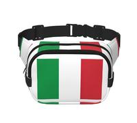 Everywhere Italian flag print Belt Bag with Adjustable Strap,Waist Pouch Fanny Pack for Running Travelling, Black, One Size
