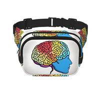 Everywhere Left and Right Brain print Belt Bag with Adjustable Strap,Waist Pouch Fanny Pack for Running Travelling, Black, One Size