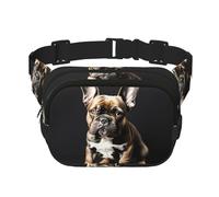 Everywhere long ears french bulldog print Belt Bag with Adjustable Strap,Waist Pouch Fanny Pack for Running Travelling, Black, One Size