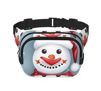 Everywhere Merry Christmas lovely Snowman print Belt Bag with Adjustable Strap,Waist Pouch Fanny Pack for Running Travelling, Black, One Size