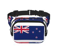 Everywhere New Zealand Flag print Belt Bag with Adjustable Strap,Waist Pouch Fanny Pack for Running Travelling, Black, One Size