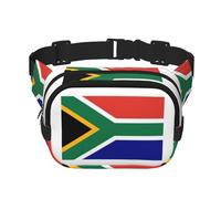 Everywhere South African flag print Belt Bag with Adjustable Strap,Waist Pouch Fanny Pack for Running Travelling, Black, One Size