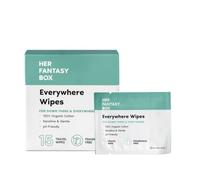 Everywhere Wipes - 100% Organic Cotton, Gentle & Refreshing, pH Balanced, Fragrance-Free, Vegetable Powered for Body, Face & Intimate Area, Aloe Vera & Chamomile Extract, Ideal for Sensitive