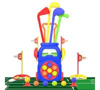 EveStone Toddler Golf Set for Boys & Girls Ages 2 3 4 5, Kids Golf Clubs with Putting Mat, Golf Cart, 7 Balls, 4 Golf Clubs, 2 Practice Holes, Indoor & Outdoor Toy Sports Gift