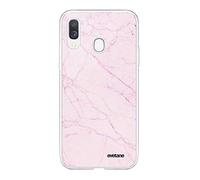 Evetane - Silicone Case Compatible with Samsung Galaxy A20e - Flexible Protection, Ultra Resistant - Thin and Transparent - Back Cover - Pink Marble