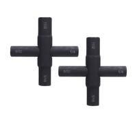 Evetounmn 2PCS Crossed Tap Wrench, 4 Way Steel Sillcock Water Key for Valve Faucet Hose, 1/4 9/32 5/16 11/32 Inch Black Phosphating, Compact Design for Easy Carry and Use in Various Scenario