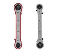 Evetounmn 2Pcs Ratchet Wrench Set, Double Ended Square Wrench Tool, 4 - in - 1 High Carbon Steel Service Wrench for 1/4in 3/8in 3/16in 5/16in with Covered, for HVAC Rooftop Units and Gr