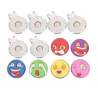 Evetounmn 6PCS 25mm Metal Hat Clip Ball Marker Set, Golf Ball Marking Tool with Expressive Designs, Lightweight Portable Golf Accessory for Practicing and Gifts