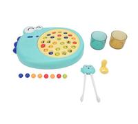 Evetounmn Dinosaur Chopstick Learning Toy for Kids, Children's Hands - On Brain Training Clip Beads Game with Color Sorting Board, Early Education Tool for Correct Chopstick Grip (Green)