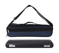 Evetounmn Flute Case Bag for 17 Hole Flute, Portable Flute Bag Set with Inner Box, PU Leather Oxford Cloth Case with Flannel Padding and Dual Carry Options for Musicians