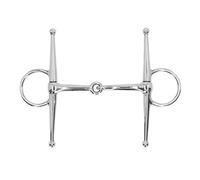 Evetounmn Full Cheek Horse Snaffle Bit, Stainless Steel Jointed Mouthpiece Bit, 125mm Horse Bit with Smooth Rings for Training and Control, Durable Farm Riding Equipment