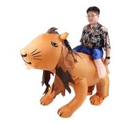 Evetounmn Inflatable Lion Costume, Full Body Blow Up Animal Suit with Fan Ventilation, Vibrant Patchwork Design for Adults 150-190cm, Includes Blower for Parties Festivals