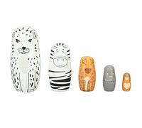 Evetounmn Russian Nesting Dolls, Wooden Animal Nesting Dolls Set of 5, Handmade Exquisite Forest Animal Patterns, Perfect and Home Decoration, Made of Premium Schima Supe