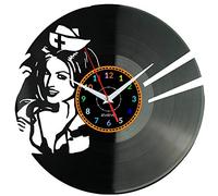 EVEVO Blink-182 Inspired Wall Clock Vinyl Record - Pop Punk Smiley Arrow Design, Handmade Art Clock, Unique Gift or Present for Rock Fans, Music Lovers & Alternative Home Decor W0116