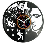 EVEVO King of Rock & Roll Wall Clock Vinyl Record - Elvis Inspired Retro Music Design, Handmade Art Clock, Unique Gift or Present for Rock Lovers, Musicians & Vintage Home Decor W0340