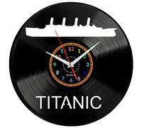 EVEVO Titanic Vinyl Wall Clock - Modern Ship & Ocean Theme Wall Decoration Original Gift for History and Travel Lovers W1633
