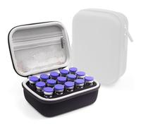 Evey Clinical Storage Container 15 Compartment Plan for Glucose Regulator Management Hard Wearing Transportable Medicine Planner 10ml Capacity Transportable Insuline Travel Case