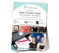 EVG 50 Sheets A4 Inkjet Iron-On Transfer Paper for Dark Fabrics - T-Shirt Printing Paper for DIY Clothing & Crafts, Machine Washable, Crack-Free, Fade-Resistant Transfers