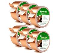 EVG Copper Slug Tape | Adhesive Copper Slug Snail Repellent | Pest Deterrent Barrier Tape | Humane Pest Control | Gardens and Plants Protection (6 Rolls, 24mm x 12m)