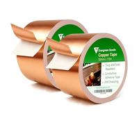 EVG Copper Slug Tape | Adhesive Copper Slug Snail Repellent | Pest Deterrent Barrier Tape | Humane Pest Control | Gardens and Plants Protection (2 Rolls, 50mm x 15m)