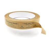 EVG Evergreen Goods 10 Rolls Brown Kraft Paper Packing Tape | 20mm x 30m | Recyclable, Bio-Degradable, Eco-Friendly | Strong Self-Adhesive for Packaging Parcels, Boxes & Packages