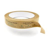EVG Evergreen Goods 20mm x 30m Brown Kraft Paper Packing Sticky Tape | 1 | Strong Self-Adhesive Kraft Paper Tape for Packaging | Recyclable, Bio-Degradable, Eco-Friendly for Parcels, Boxes & Packages