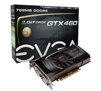 EVGA VGA E GeForce GTX460 Graphics Card (PCI-E 768MB GDDR5 Memory HDMI DVI 1 GPU Full Retail
