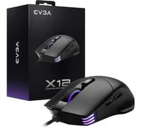 EVGA X12 Gaming Mouse, 8k, Wired, Black, Customizable, Dual Sensor, 16,000 DPI, 5 Profiles, 8 Buttons, Ambidextrous Light Weight, RGB, 905-W1-12BK-KR