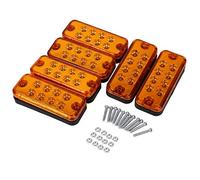 EVGATSAUTO 12V Side Marker Lights 6-Pack 8-LED Clearance Indicator Lamp Kit for Trucks Trailers - Amber Oval Waterproof Truck Trailer Lorry Side Lights