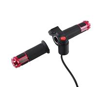 EVGATSAUTO 3 Speed Throttle, Throttle Twist, 4 Colors Twist Grips 3 Speed With LED Display Screen Handle For Electric Bike (Red)