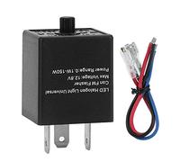 EVGATSAUTO Adjustable LED Flasher Relay, 12V-24V 3-PIN LED Flasher Blinker Turn Light Blinker Kit for Automotive Motorcycle Black