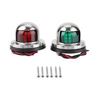 EVGATSAUTO bow navigation lights for boats,1 Pair Red & Green LED Navigation Light Lamp Sidelight 12V/24V Stainless Steel Meterial for Marine Boat Yacht